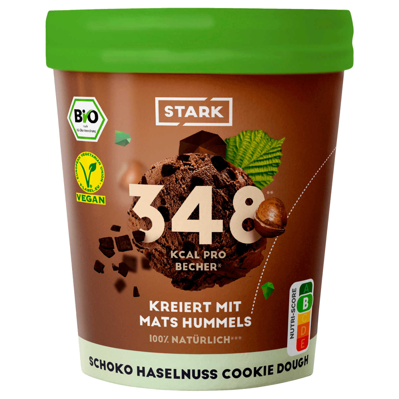 Schoko Haselnuss Cookie Dough Eis Stark