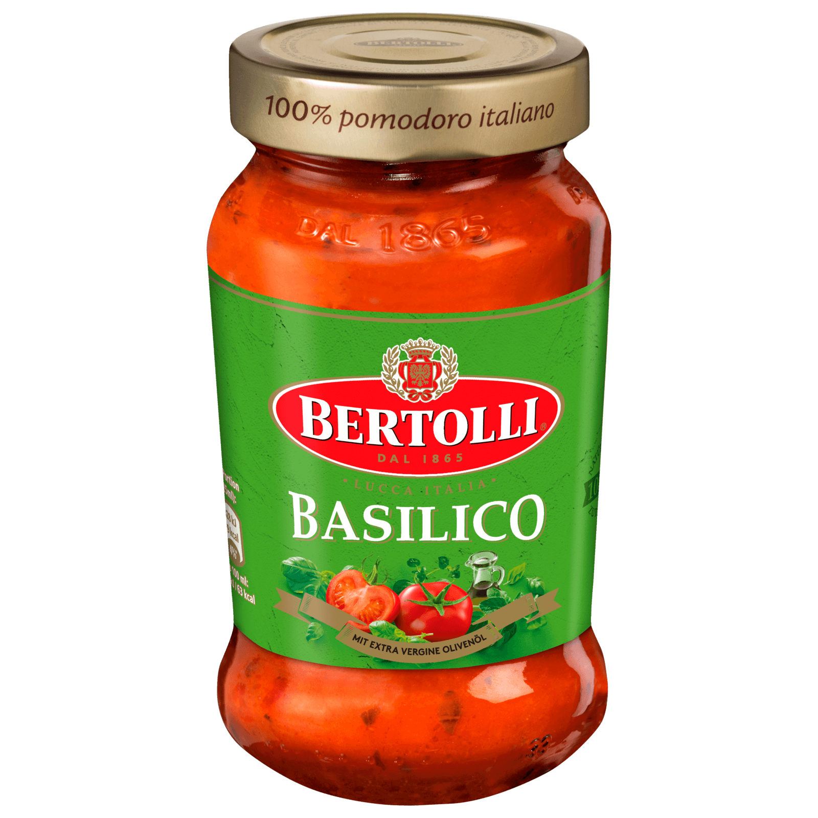 Bertolli Pasta Classico Basilico Sauce Glas 400 g