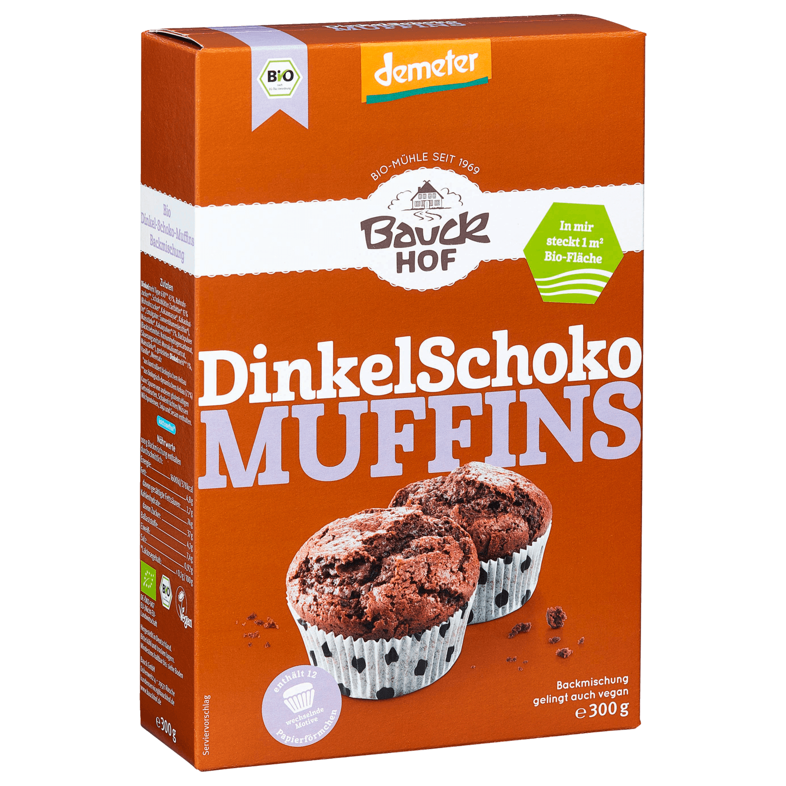 Bauckhof Bio Demeter Backmischung Dinkel Schoko Muffins 300g
