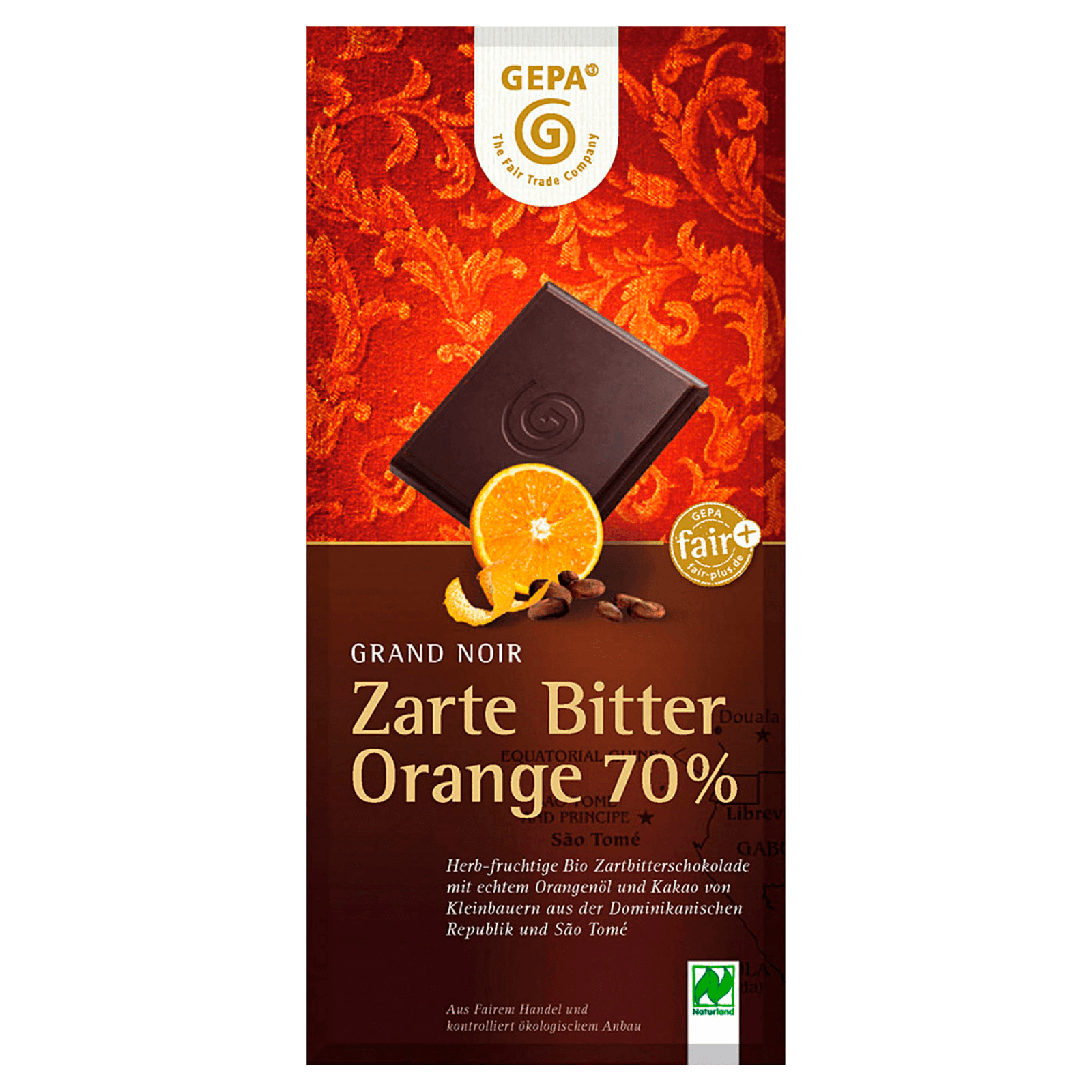 Gepa Bio Schokolade Grand Noir Zarte Bitter Orange 100g