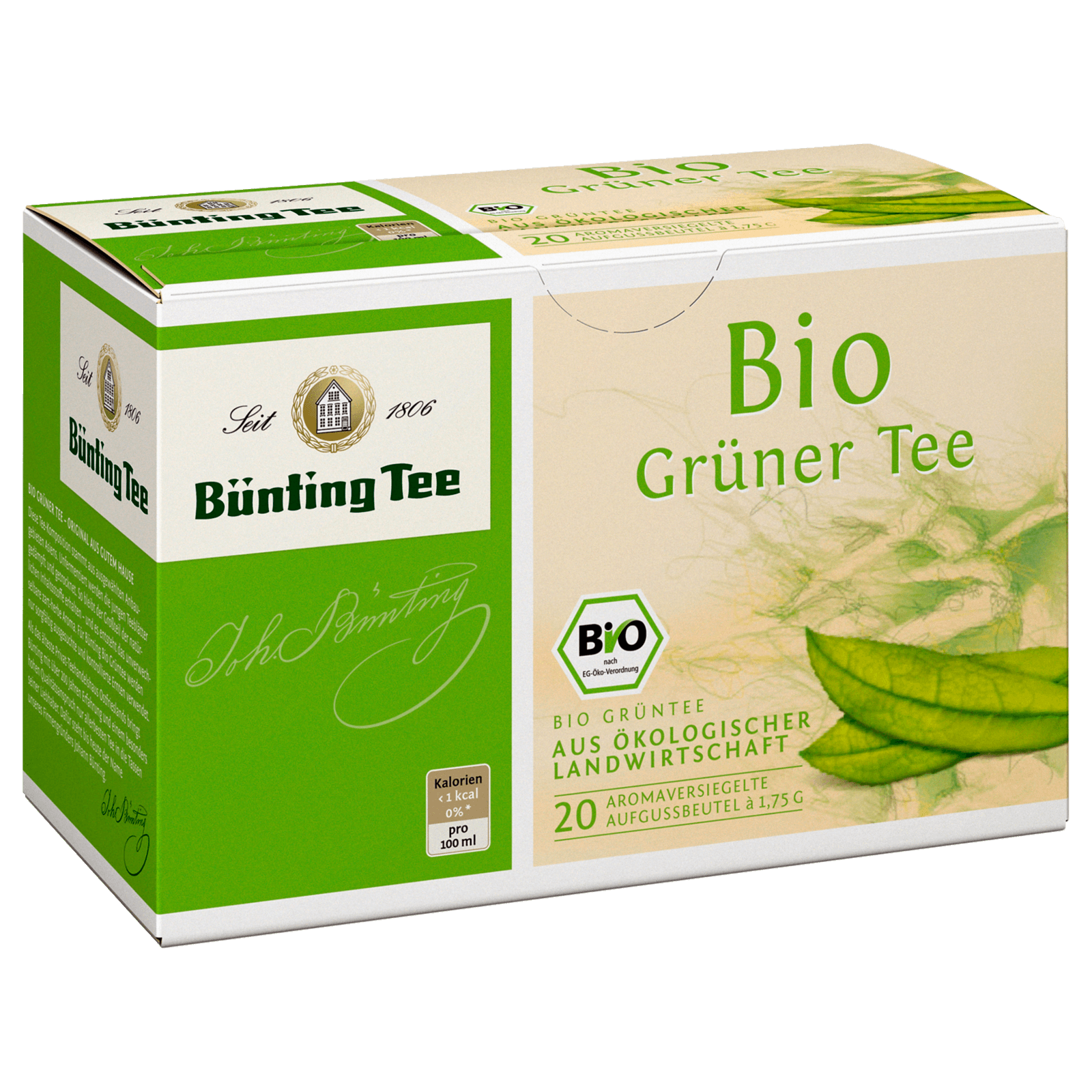 Bünting Tee Bio Grüner Tee 35g, 20 Beutel