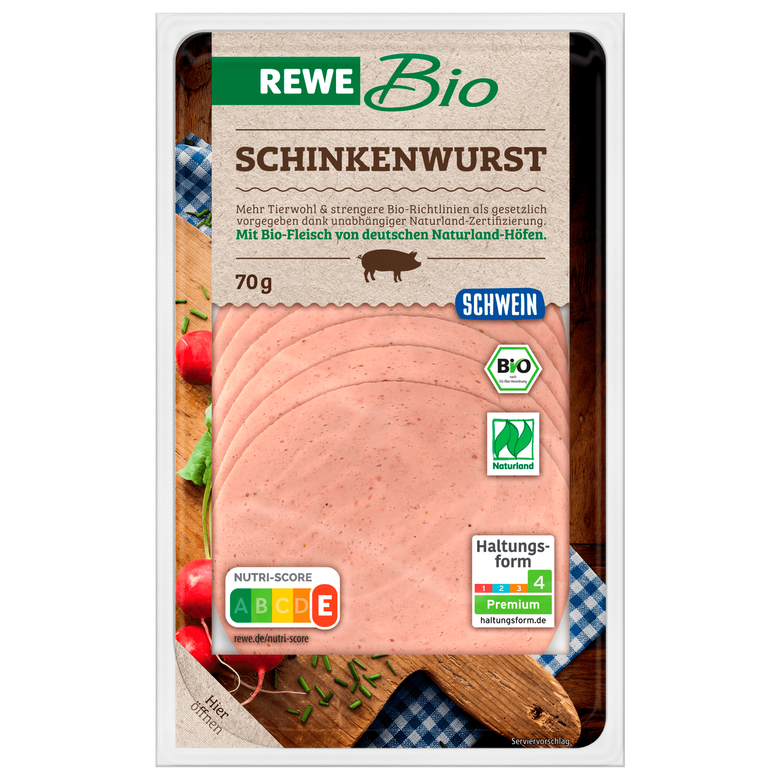 REWE Bio Schinkenwurst 70g
