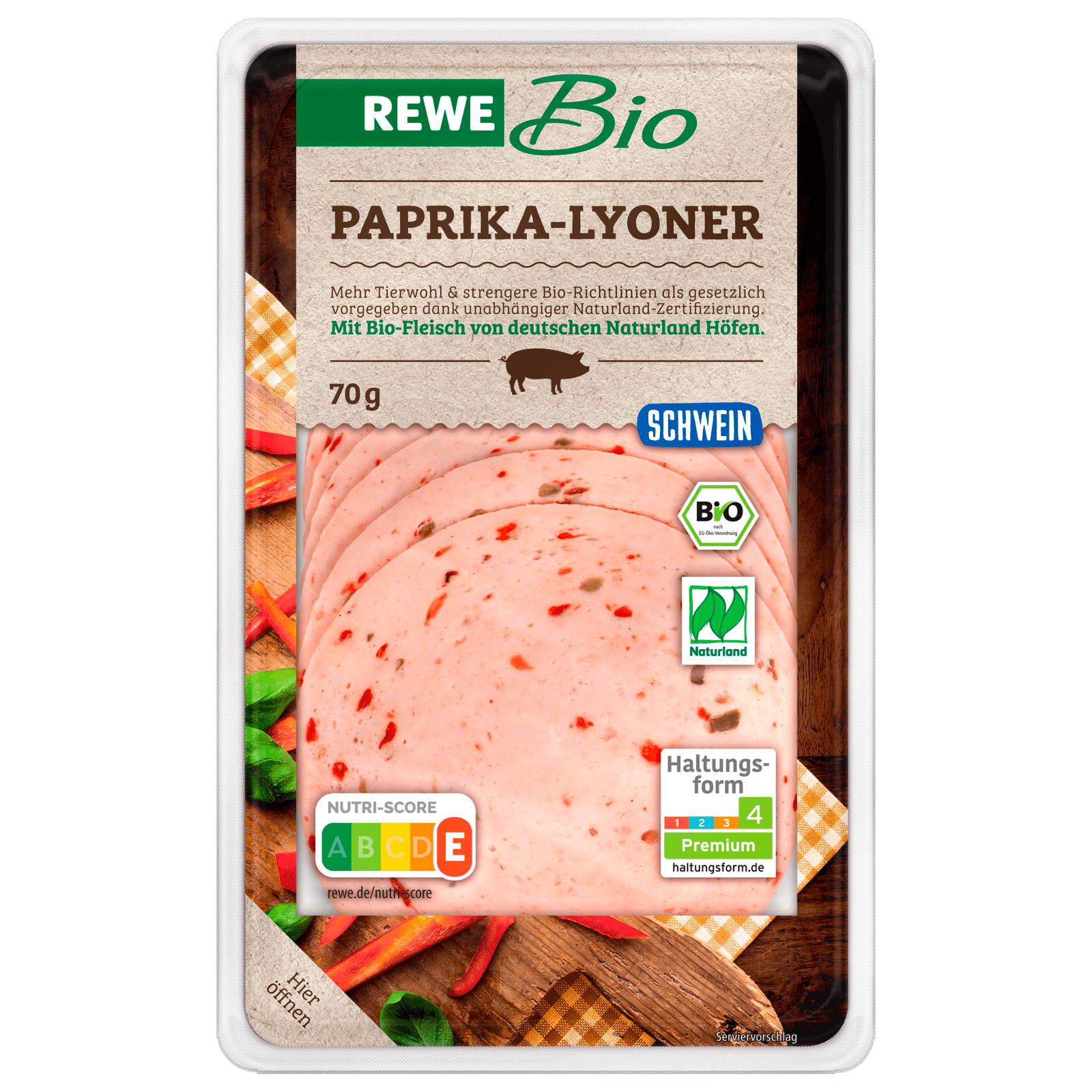 REWE Bio Paprika-Lyoner 70g