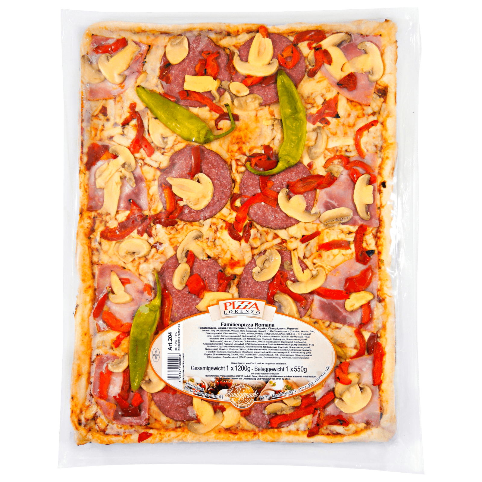 Pizza Lorenzo Familienpizza Romana 1250g Bei Rewe Online Bestellen