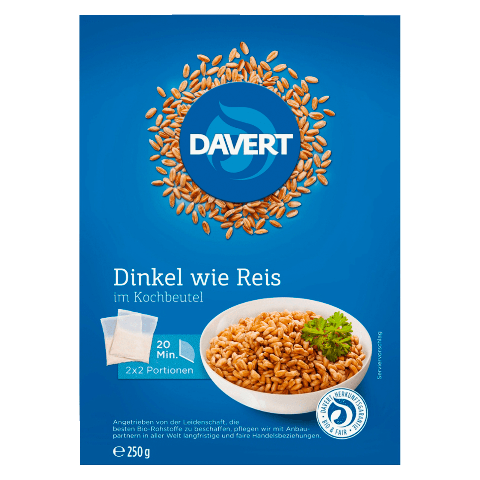 Davert Bio Dinkel wie Reis im Kochbeutel 250g