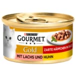 Gourmet Gold Zarte Häppchen in Sauce mit Lachs & Huhn 85g