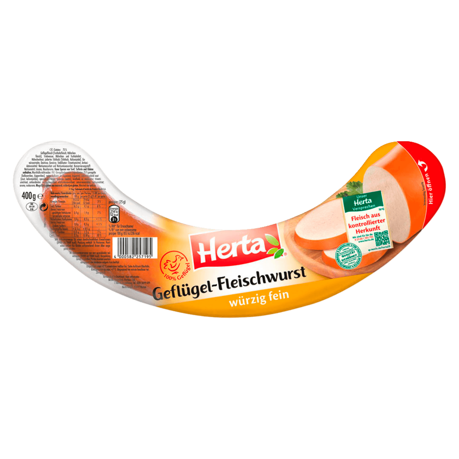 Herta Geflugel Fleischwurst Wurzig Fein 400g Bei Rewe Online Bestellen