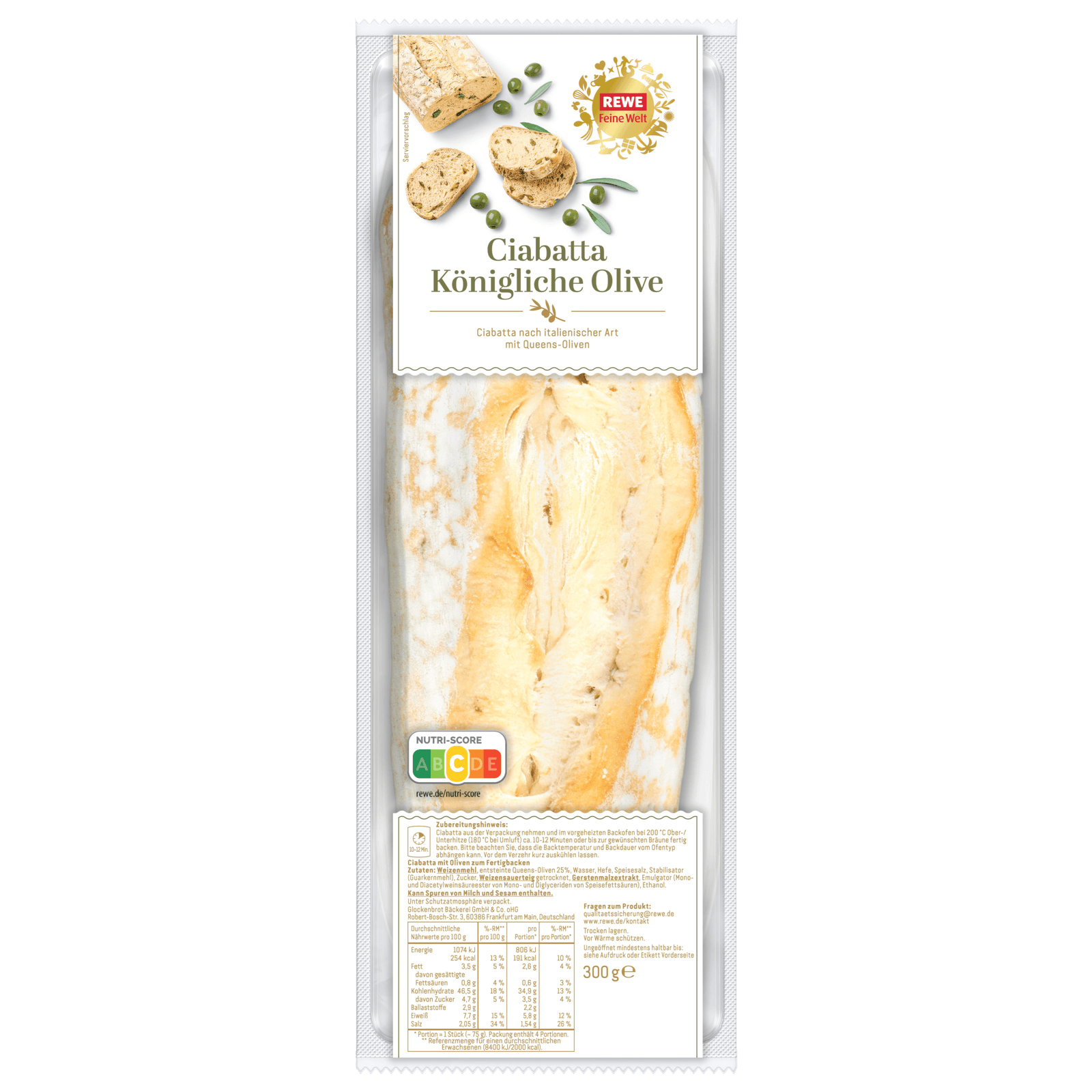 REWE Feine Welt Königliche Olive Ciabatta 300g