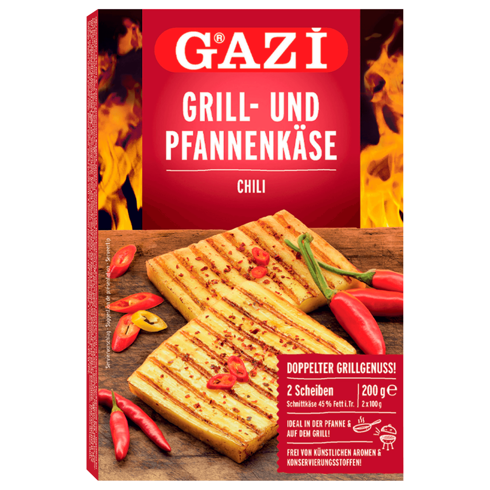 Gazi Grill- und Pfannenkäse Chili - 10x 200gramm - Pfanne Grill