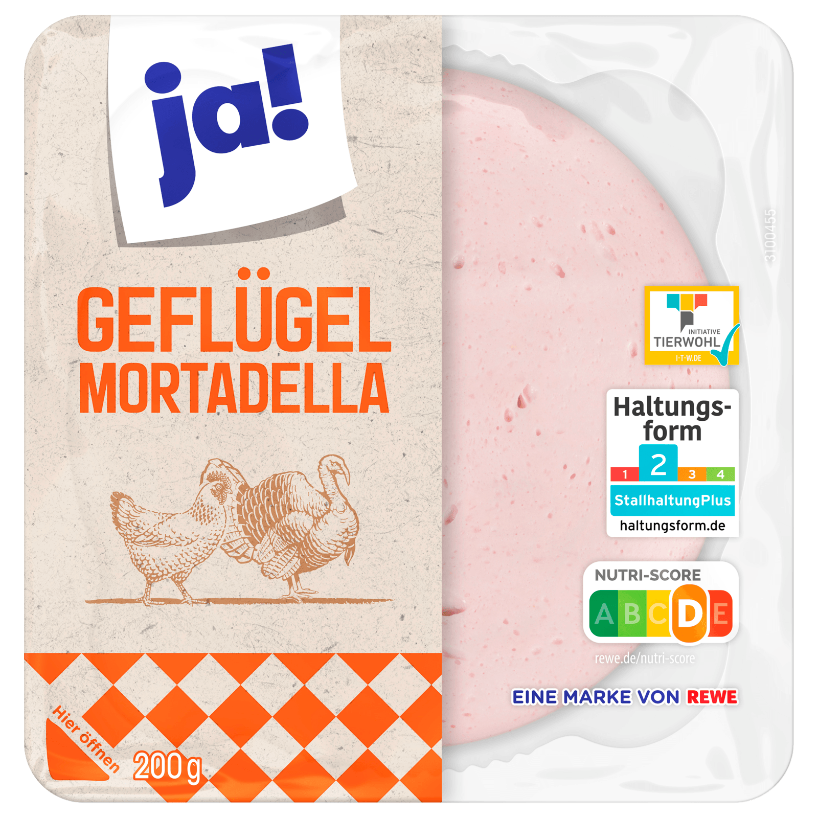 ja! Geflügel-Mortadella 200g