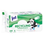 ja! Recycling-Toilettenpapier 3-lagig 8x200 Blatt
