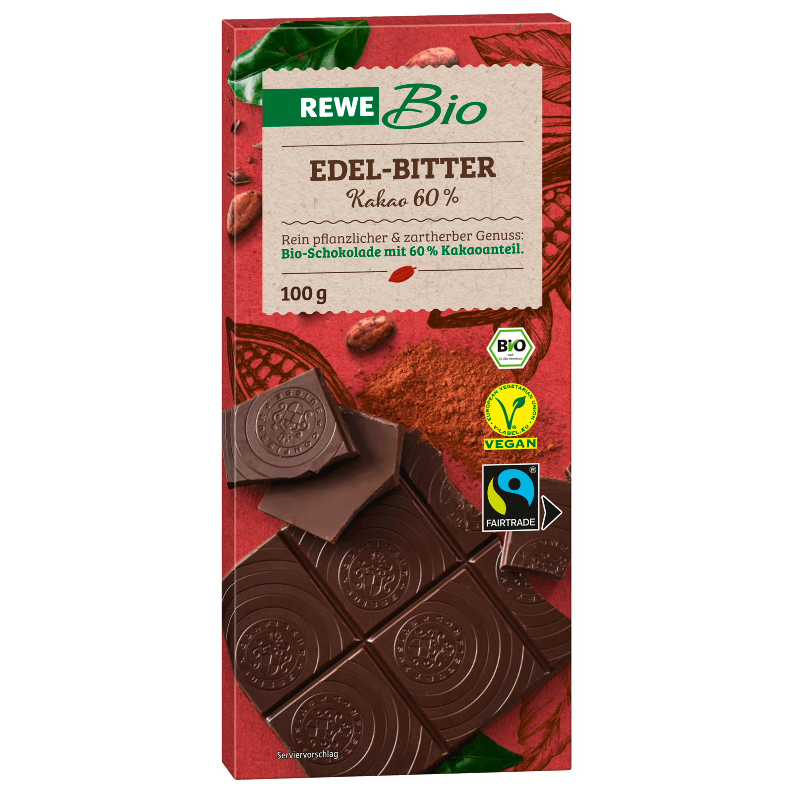 REWE Bio Edelbitter-Schokolade 60% Cacao 100g