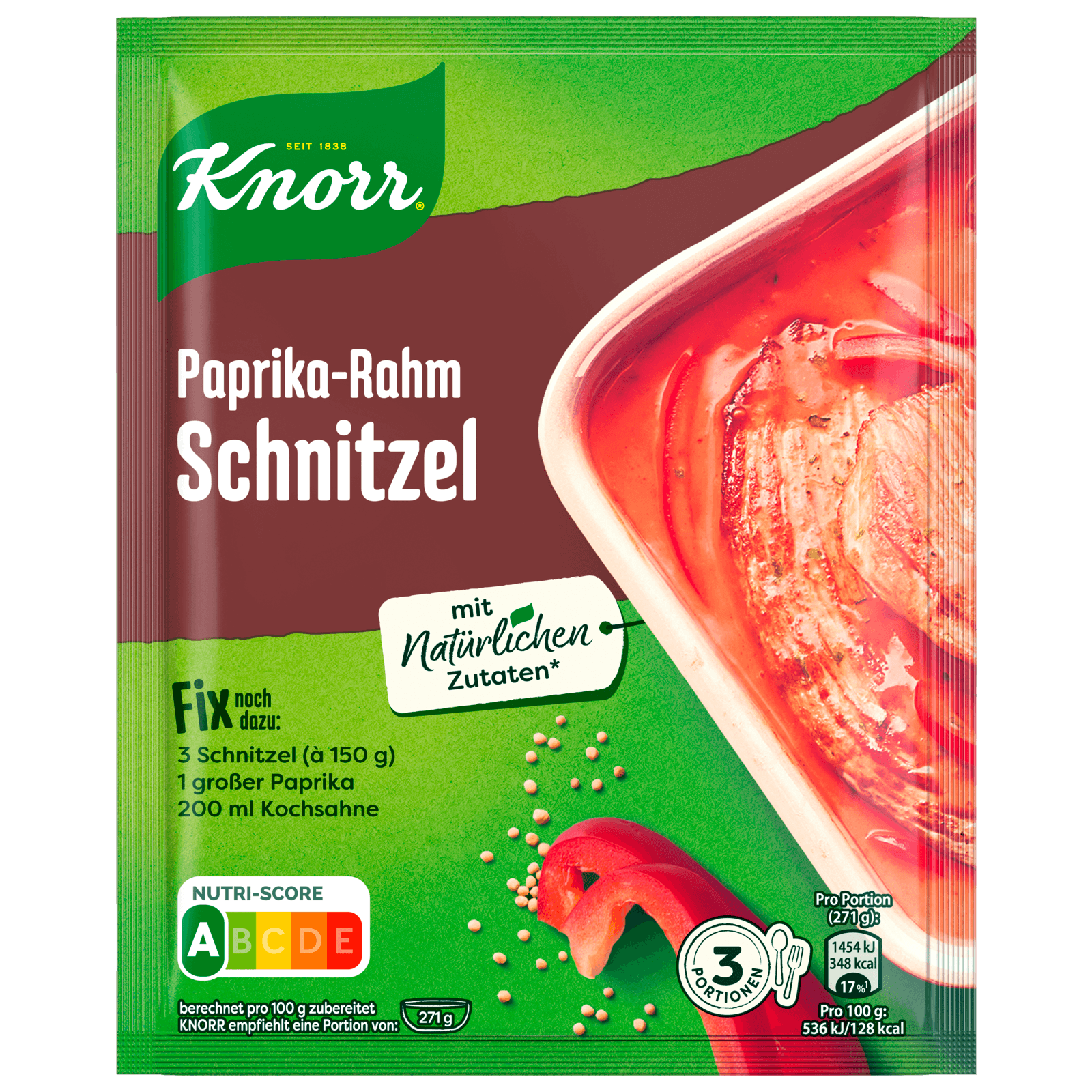 Knorr Fix Paprika-Rahm Schnitzel 3 Portionen