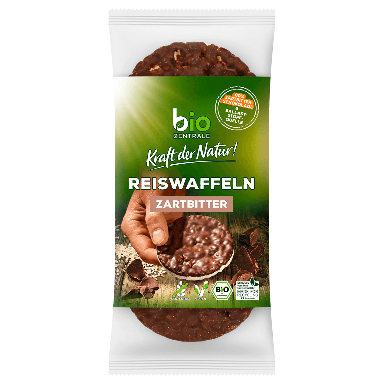 Biozentrale Bio Reiswaffeln Zartbitterschokolade 100g