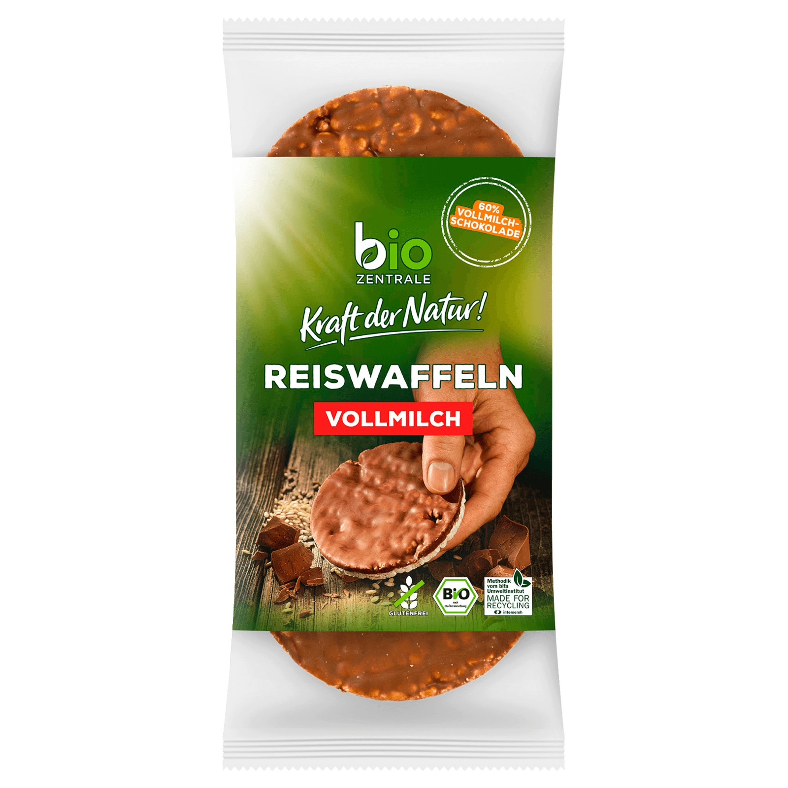 Biozentrale Bio Reiswaffeln Vollmilchschokolade 100g