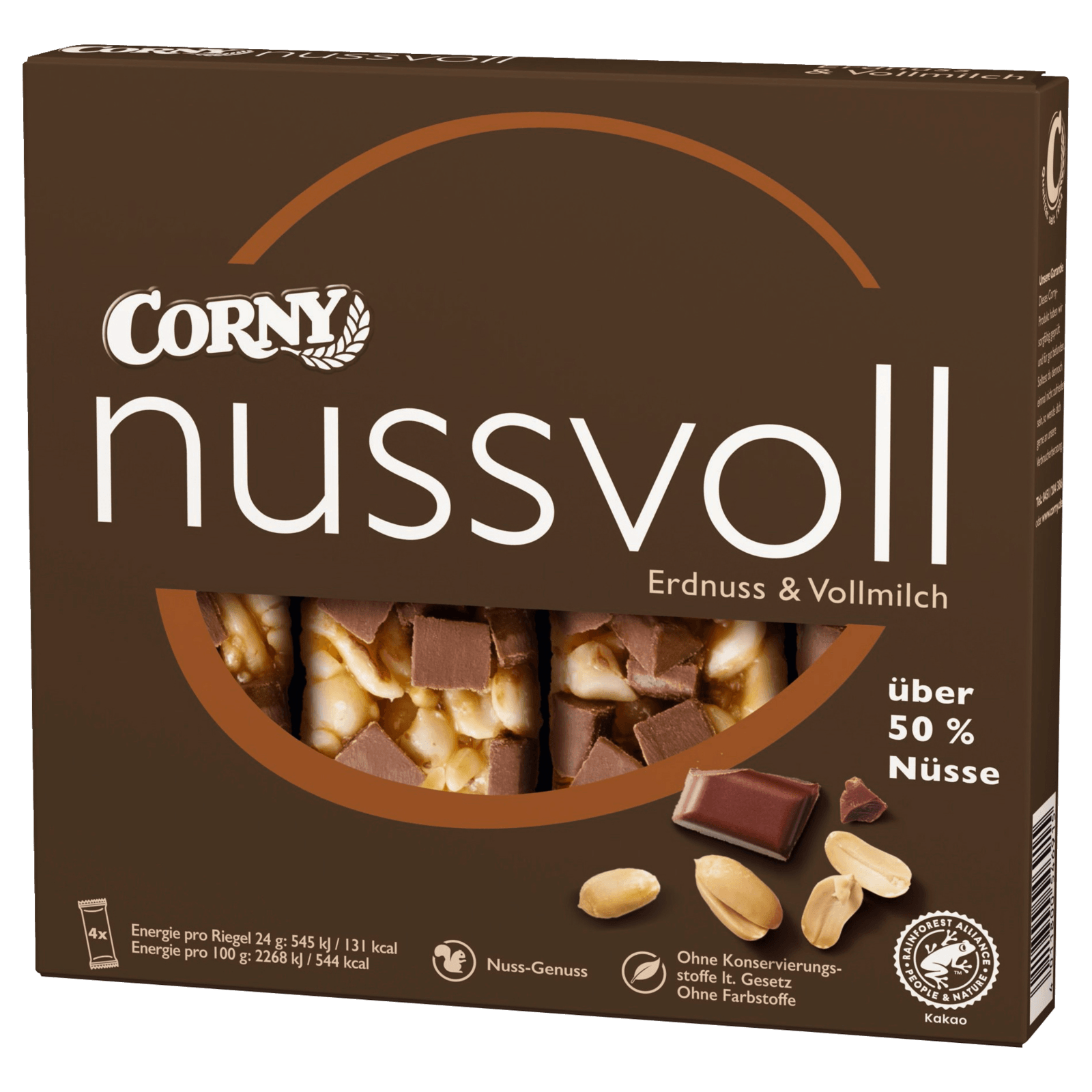 Corny Nussvoll Erdnuss & Vollmilch 96g, 4 Stück  für 1.89 EUR