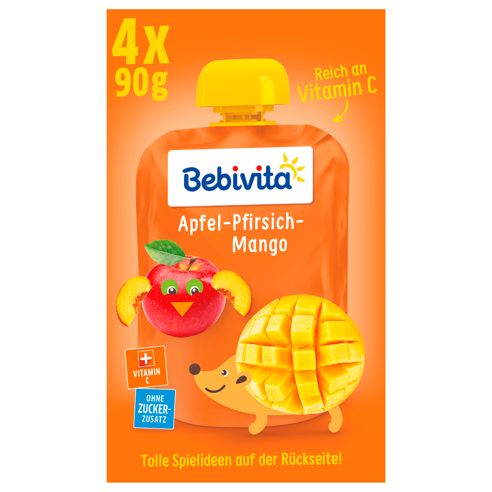 Bebivita Kinder-Spaß Apfel-Pfirsich-Mango 4x90g