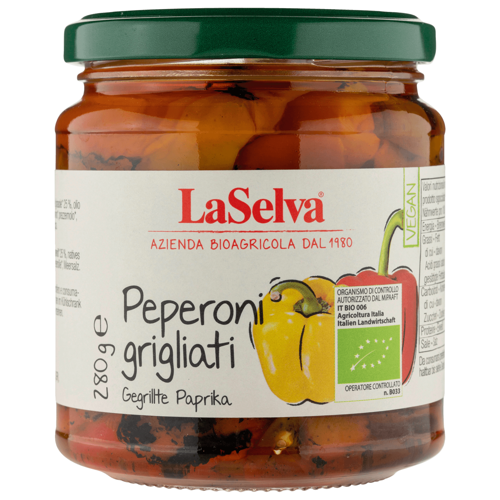 LaSelva Bio Peperoni Grigliati Gegrillte Paprika 280g  für 6.49 EUR