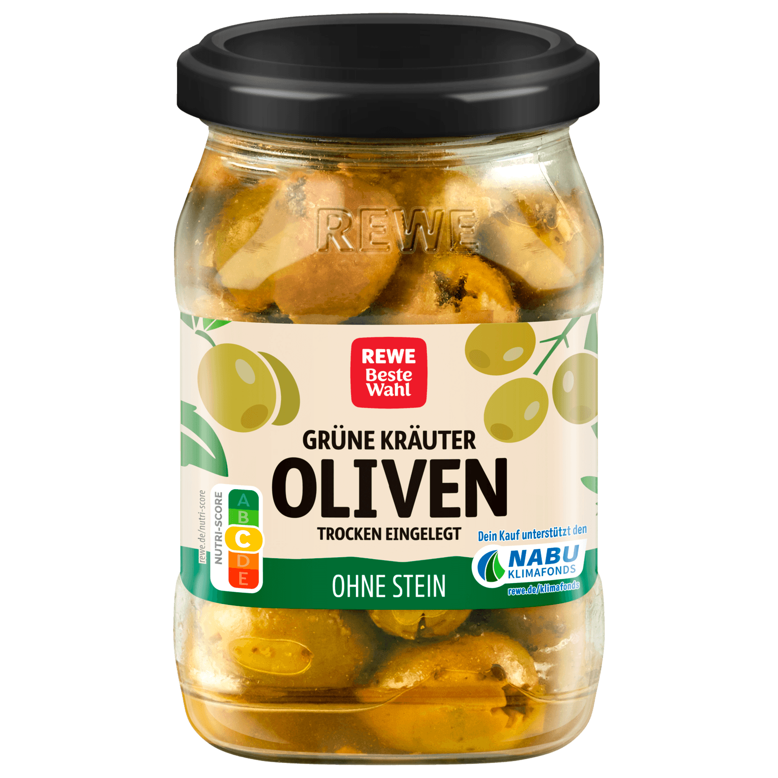 REWE Beste Wahl Kräuter-Oliven ohne Stein 150g