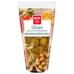 REWE Beste Wahl Grüne Oliven gefüllt mit Paprikapaste 125g