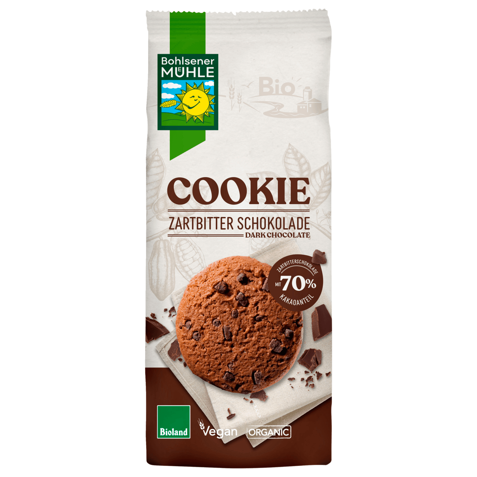 Bohlsener Mühle Bio Cookie Zartbitterschokolade 175g