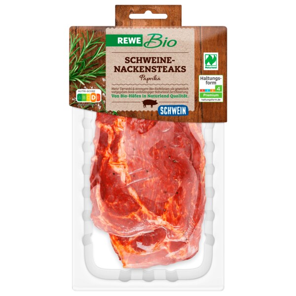 REWE Bio Schweine-Nackensteaks Paprik...