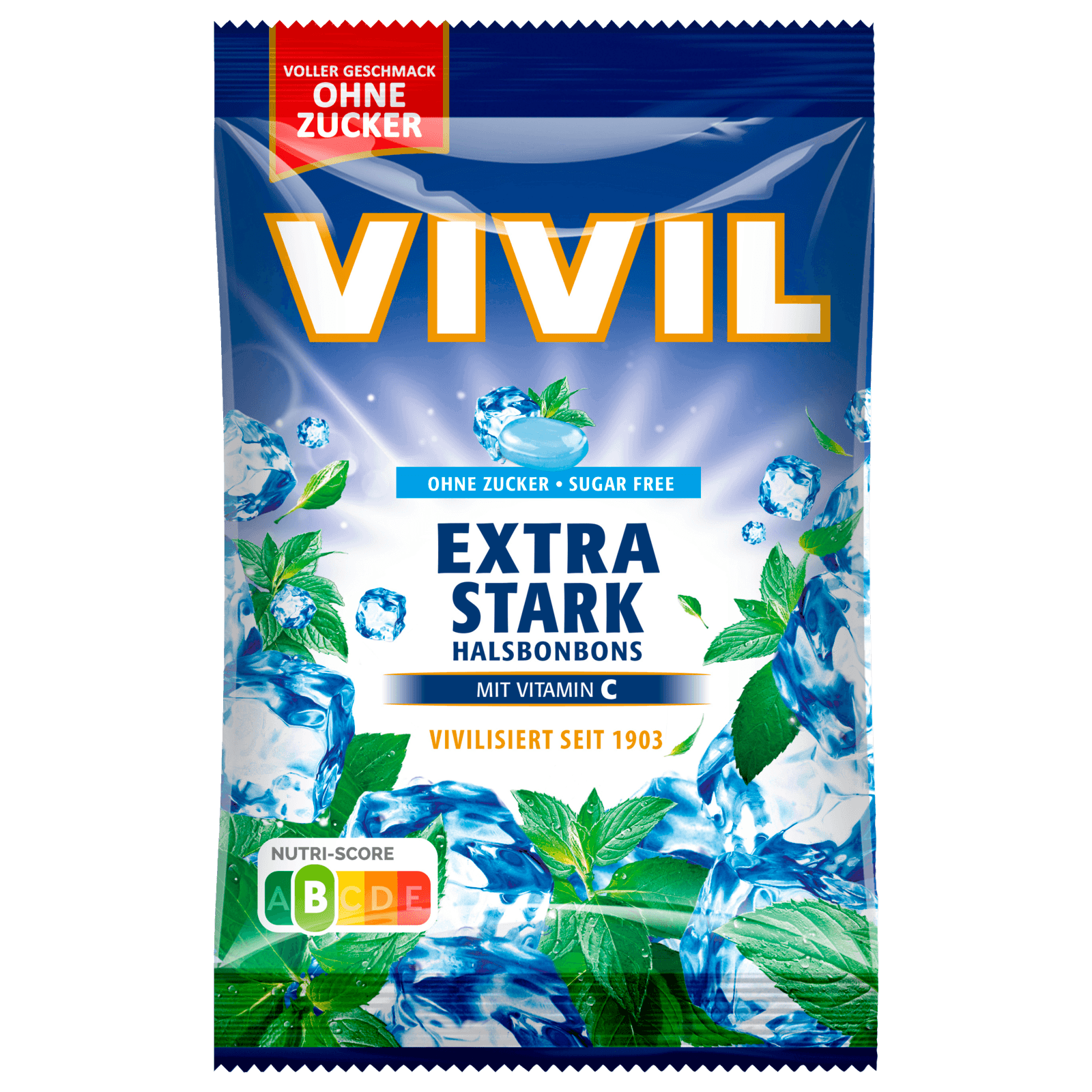 VIVIL Extra Stark Halsbonbons ohne Zucker 120g