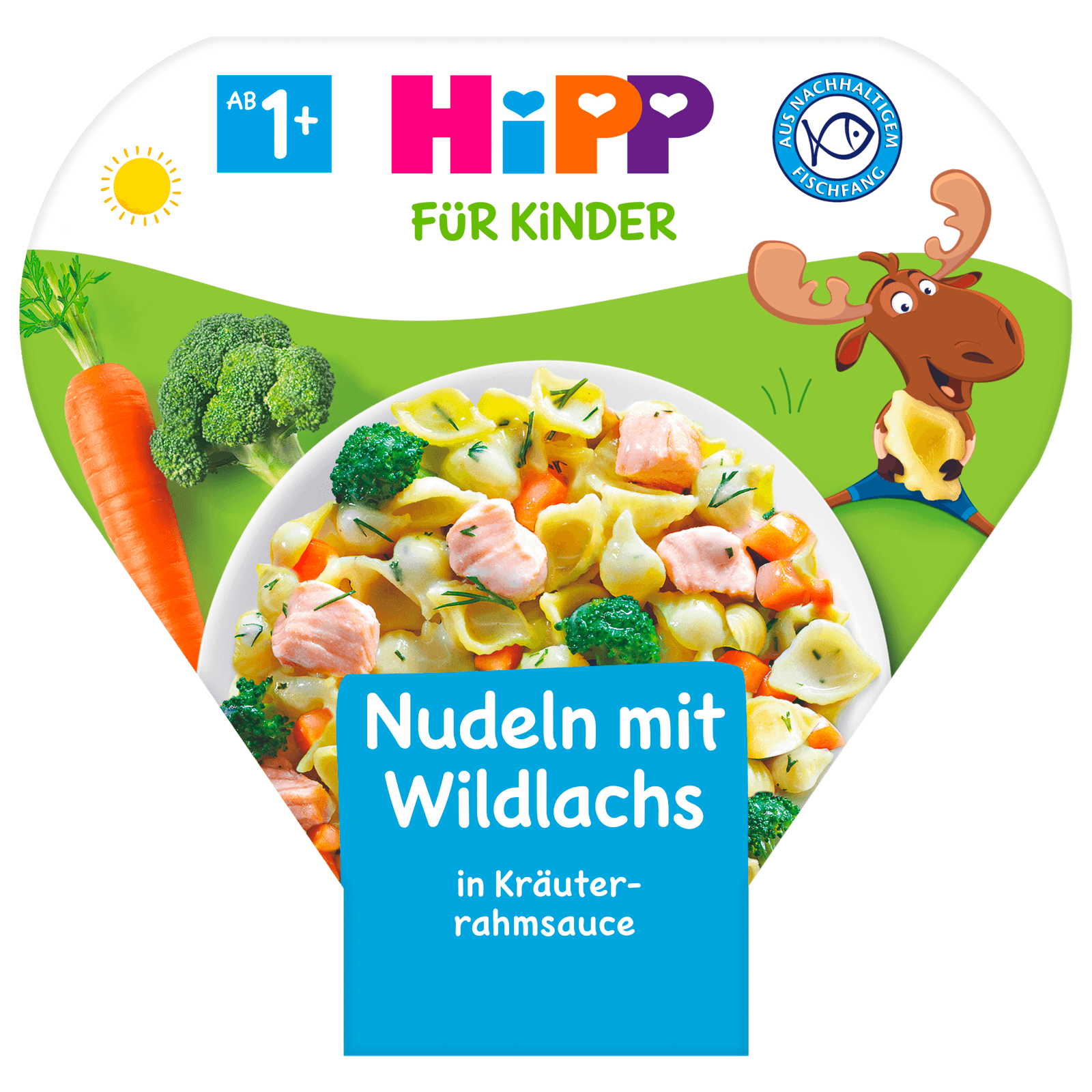 Hipp Bio Nudeln mit Wildlachs in Kräuter-Rahmsauce 250g