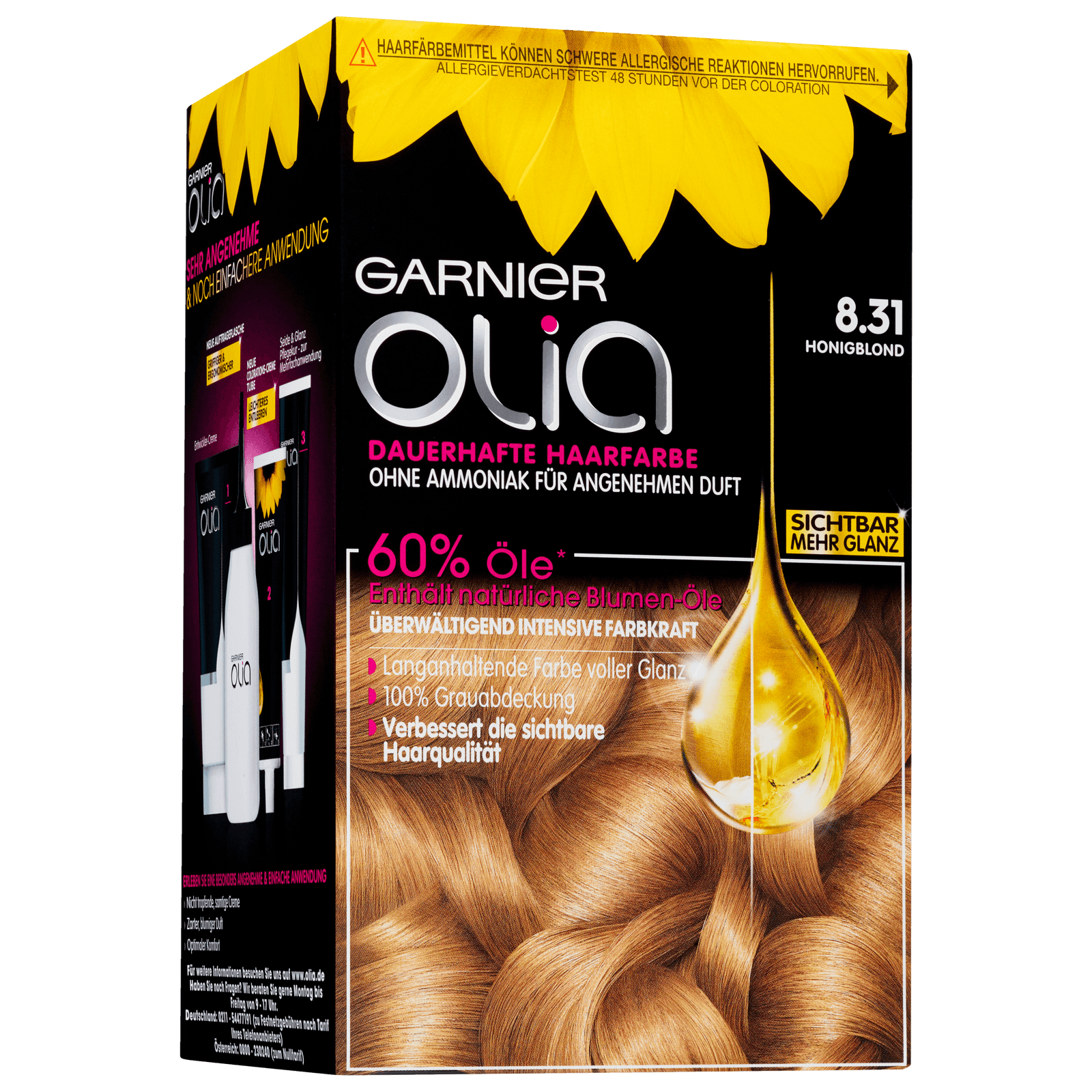 Garnier Olia Dauerhafte Haarfarbe 8.31 honigblond bei REWE online bestellen!