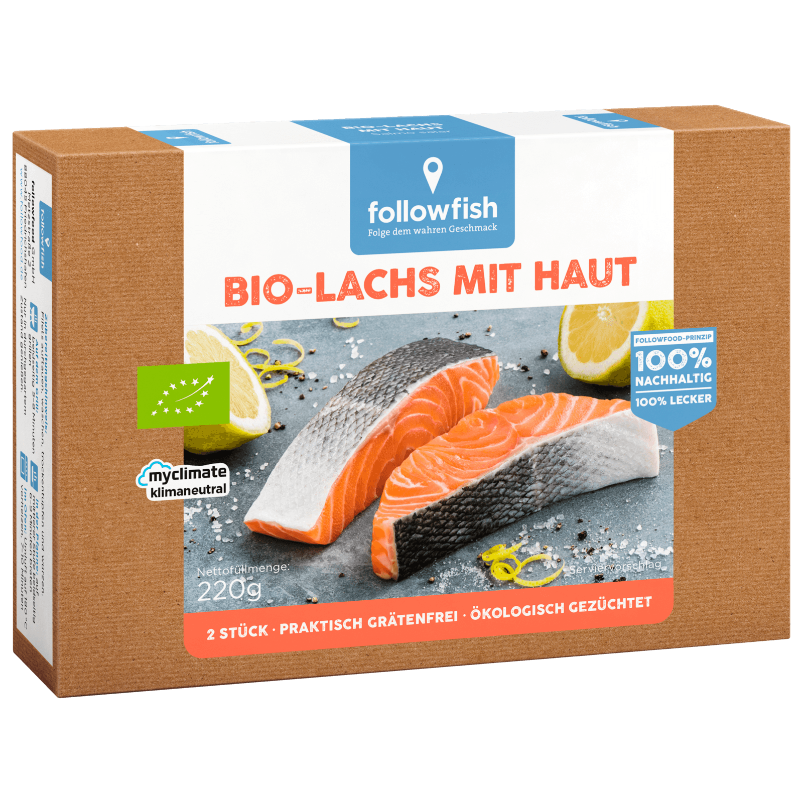 Followfish Bio Lachs Filets mit Haut 220g  für 9.49 EUR