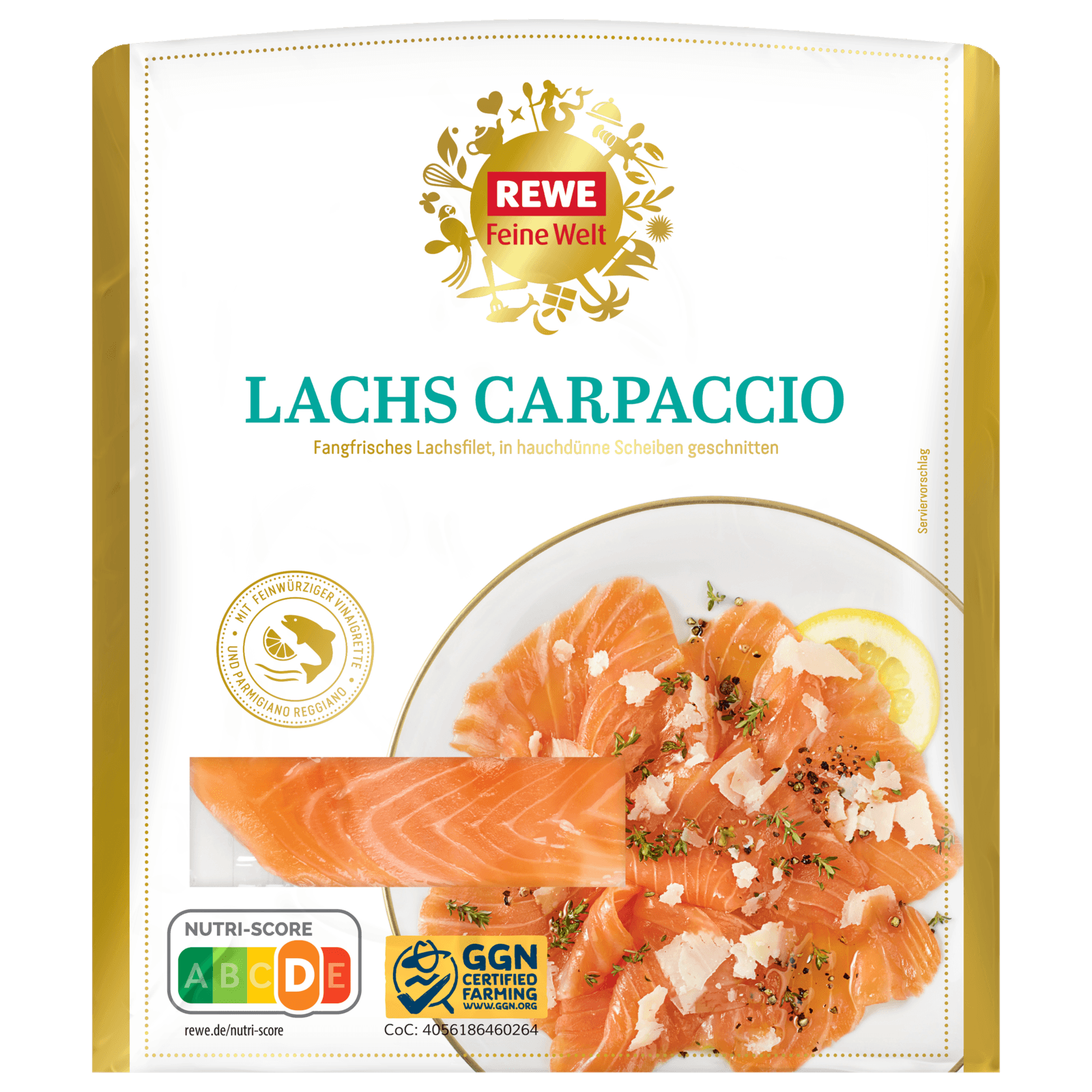 REWE Feine Welt Lachs-Carpaccio mit Parmesan 100g  für 4.49 EUR