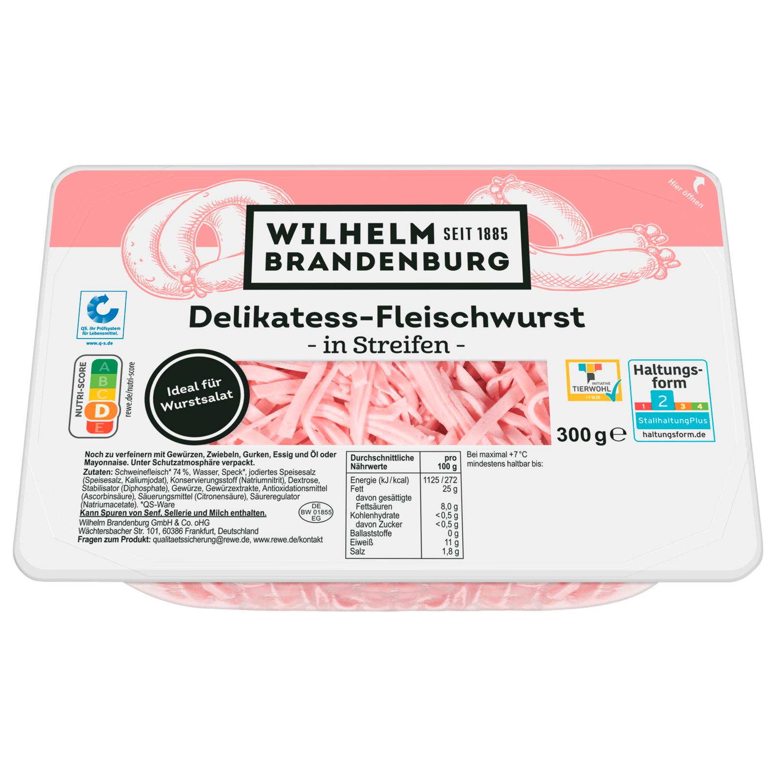 Wilhelm Brandenburg Fleischwurst in Streifen 300g  für 3.49 EUR