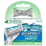 Wilkinson Sword Quattro Titanium Sensitive Rasierklingen 4 Stück