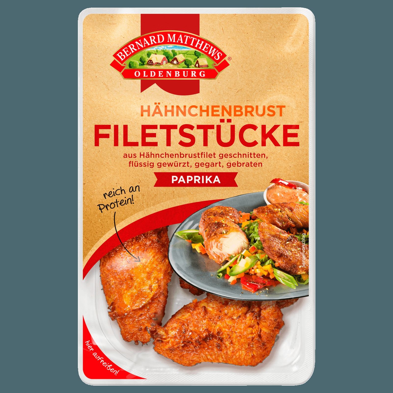 Bernard Matthews Oldenburg Hähnchenbrust-Filetstücke Paprika 150g  für 2.99 EUR
