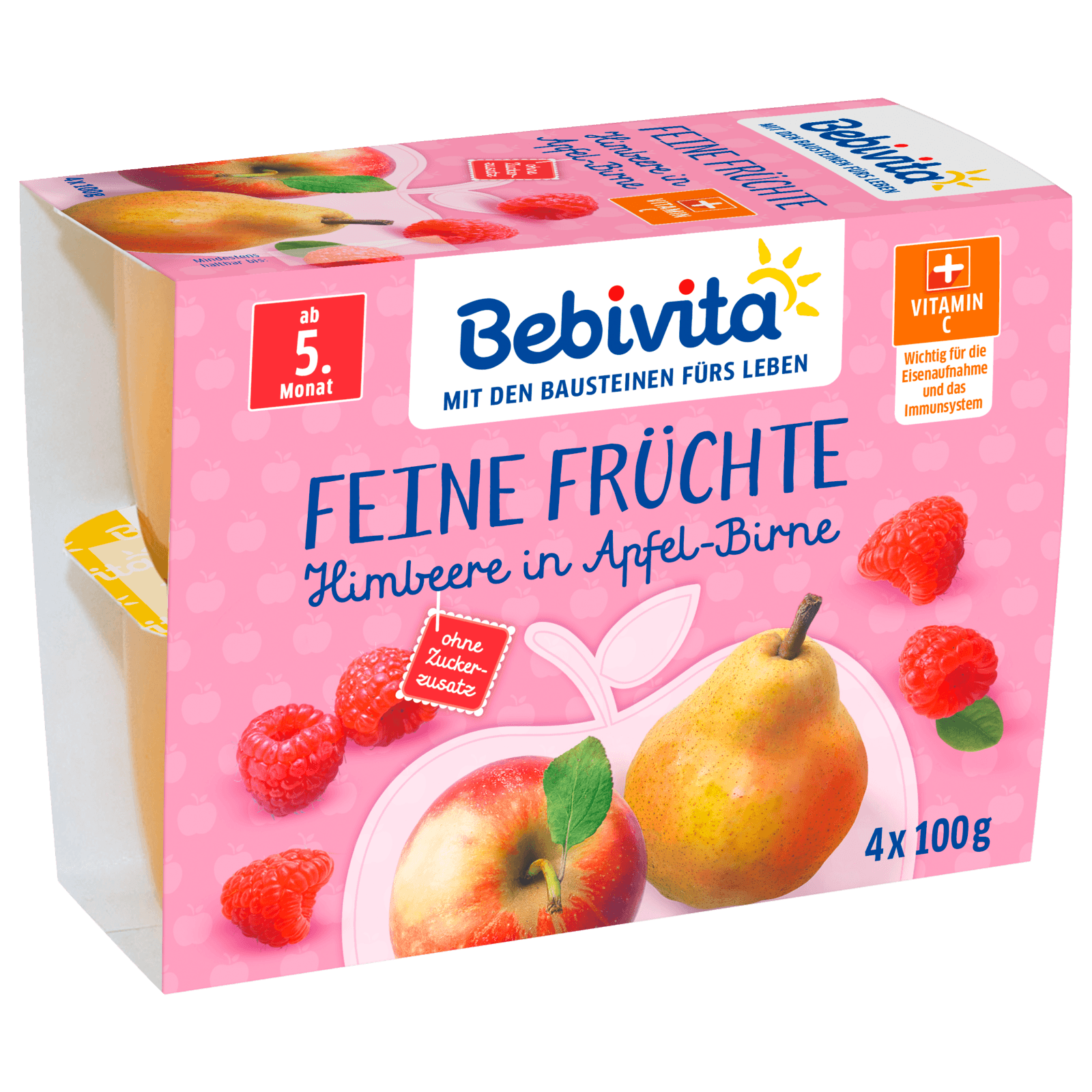 Bebivita Himbeere in Apfel-Birne 4x100g