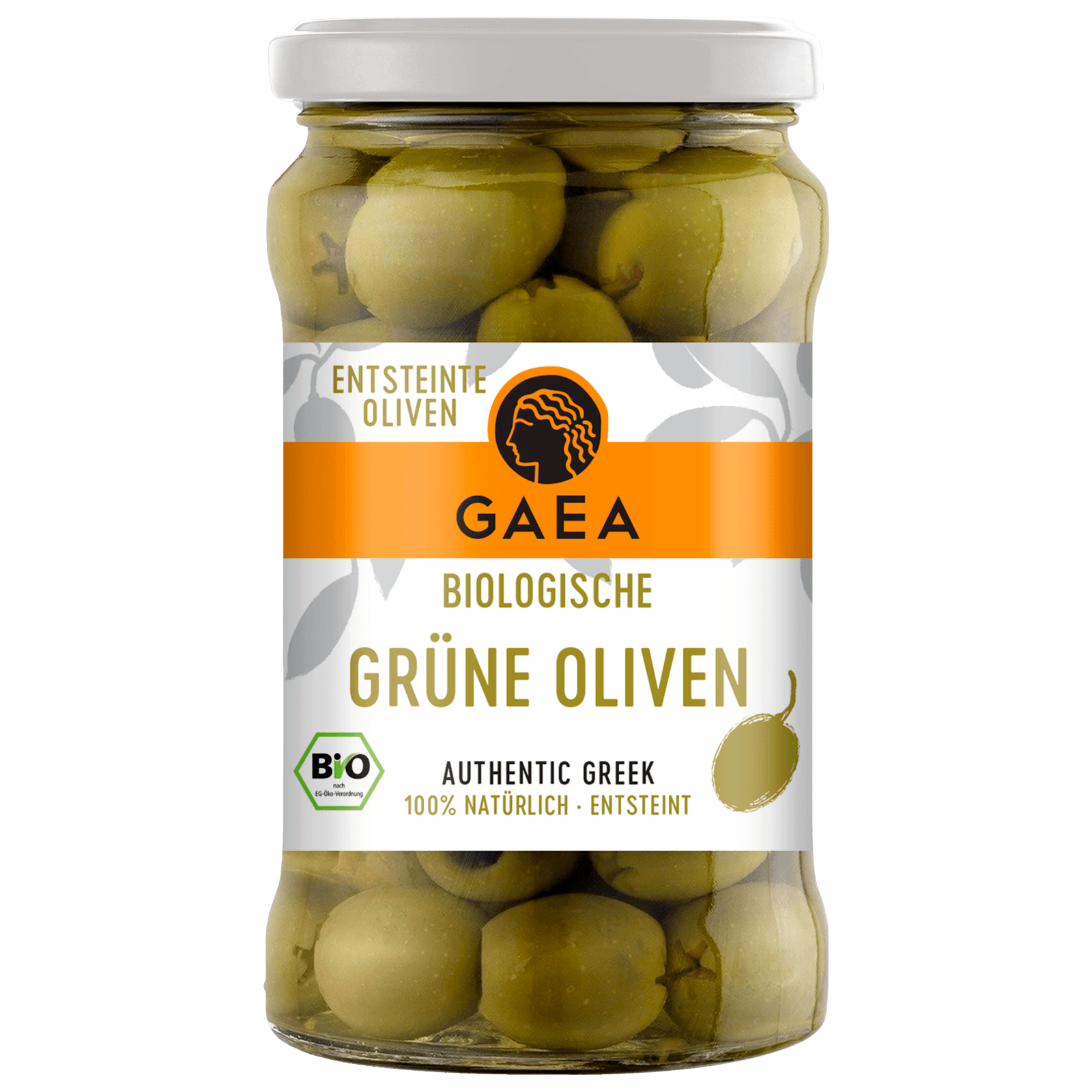 Gaea Bio Biologische entsteinte grüne Oliven 290g