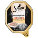 Sheba Schale Sauce Spéciale mit Putenhäppchen in heller Sauce 85g