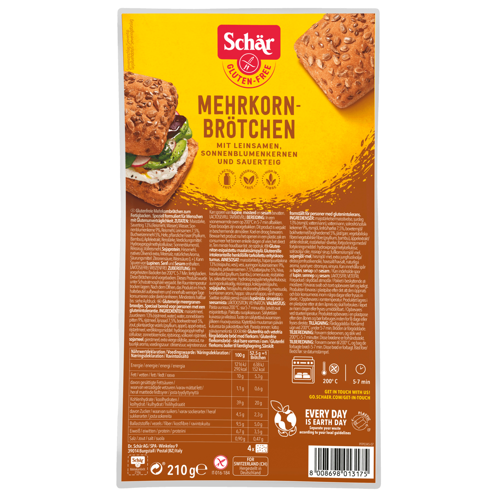 Schär Mehrkornbrötchen 210g bei REWE online bestellen!