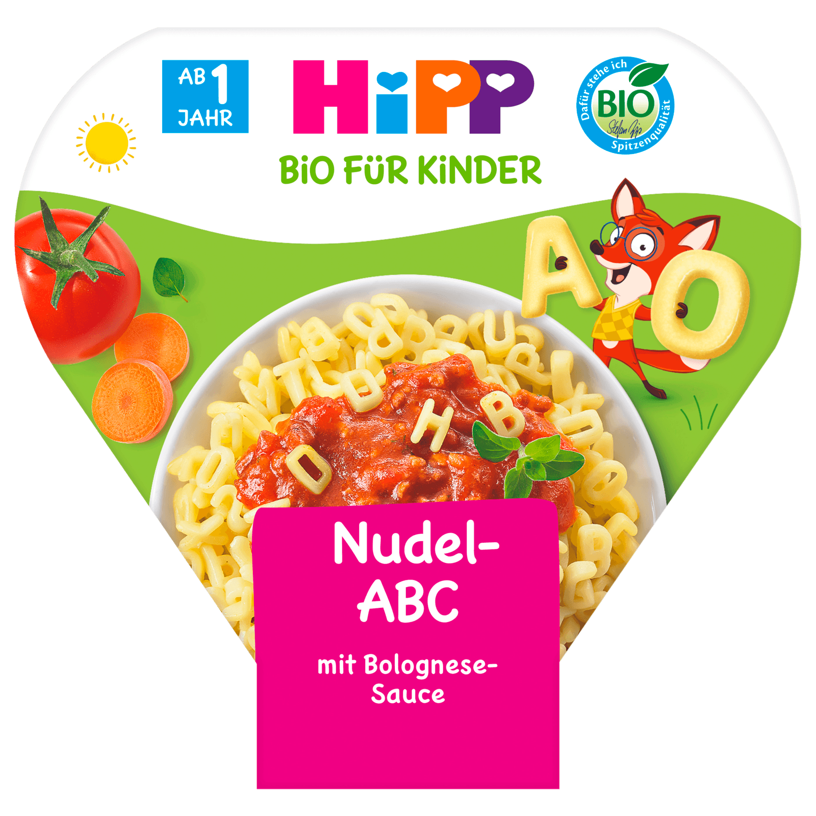Hipp Bio Schalenmenüs Fliegendes Nudel-ABC in Bolognese-Sauce 250g