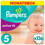 Pampers Active Fit Windeln Gr.5 Junior 11-23kg Monatsbox 136 Stück