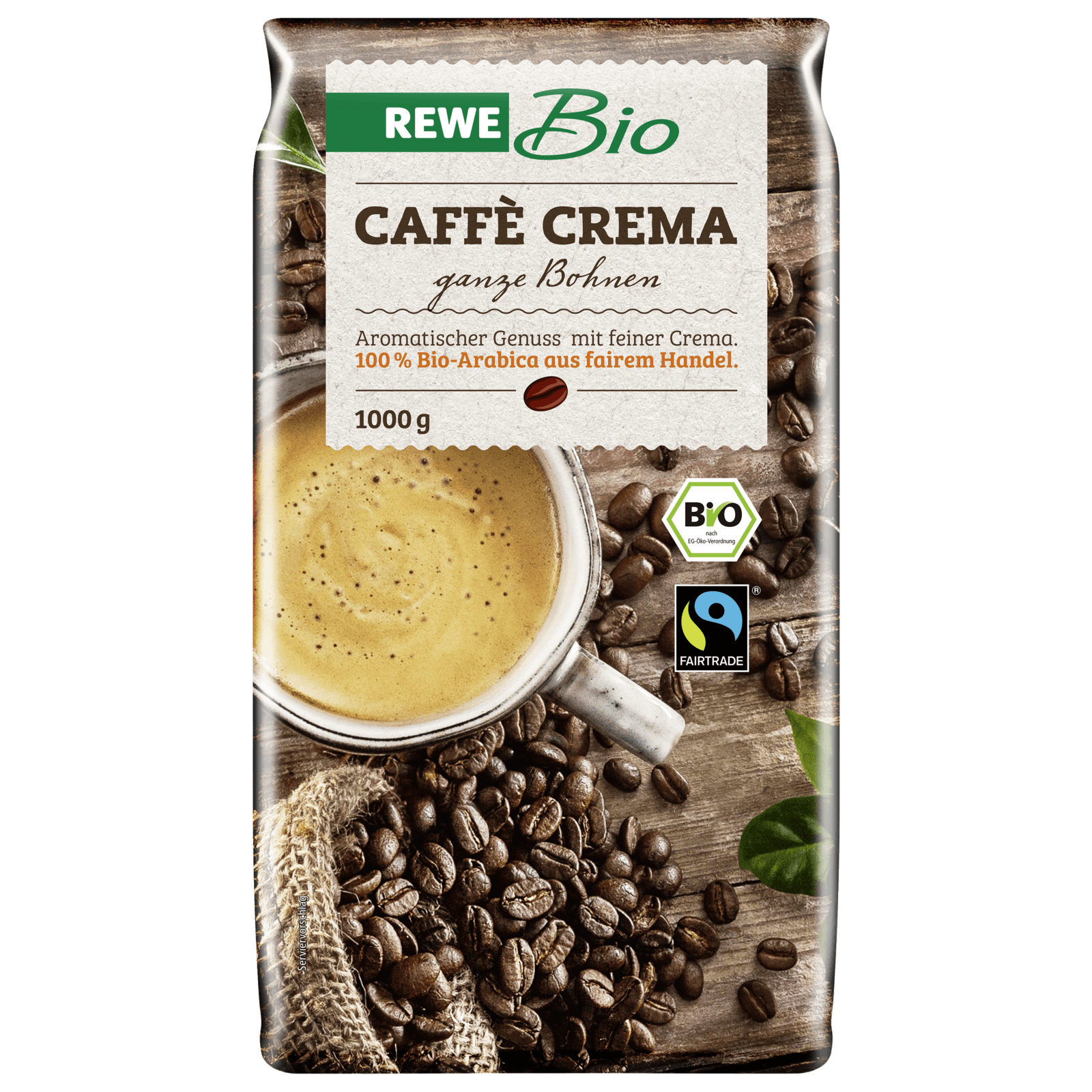REWE Bio Caffè Crema ganze Bohne 1kg