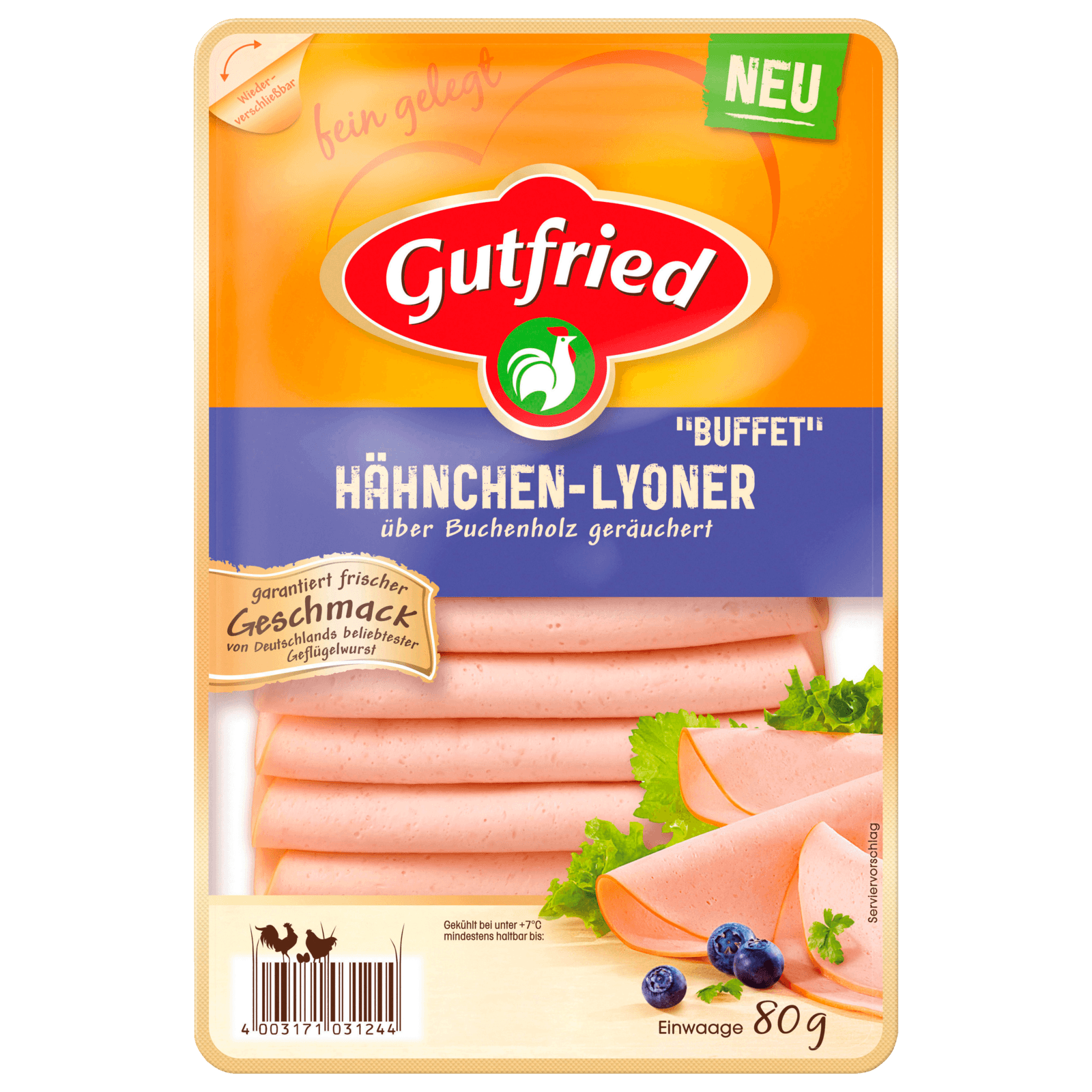 Gutfried Hähnchen-Lyoner "Buffet" 80g