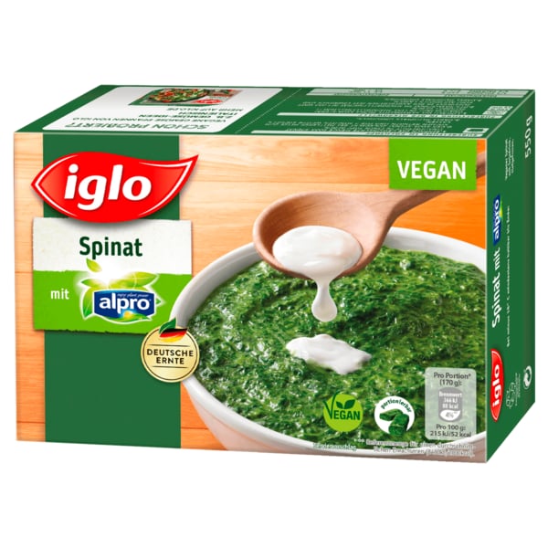 Iglo Spinat mit Alpro vegan 550g