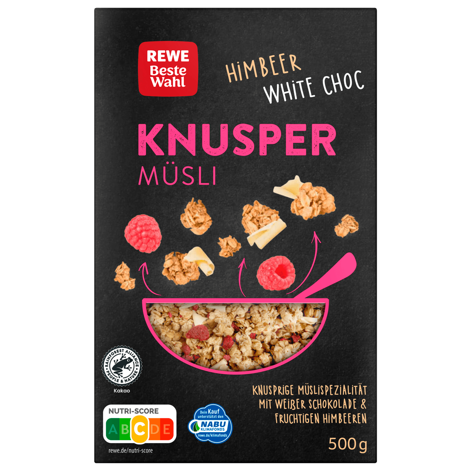 REWE Beste Wahl Knusper Müsli weiße Schokolade Himbeere 500g bei REWE ...