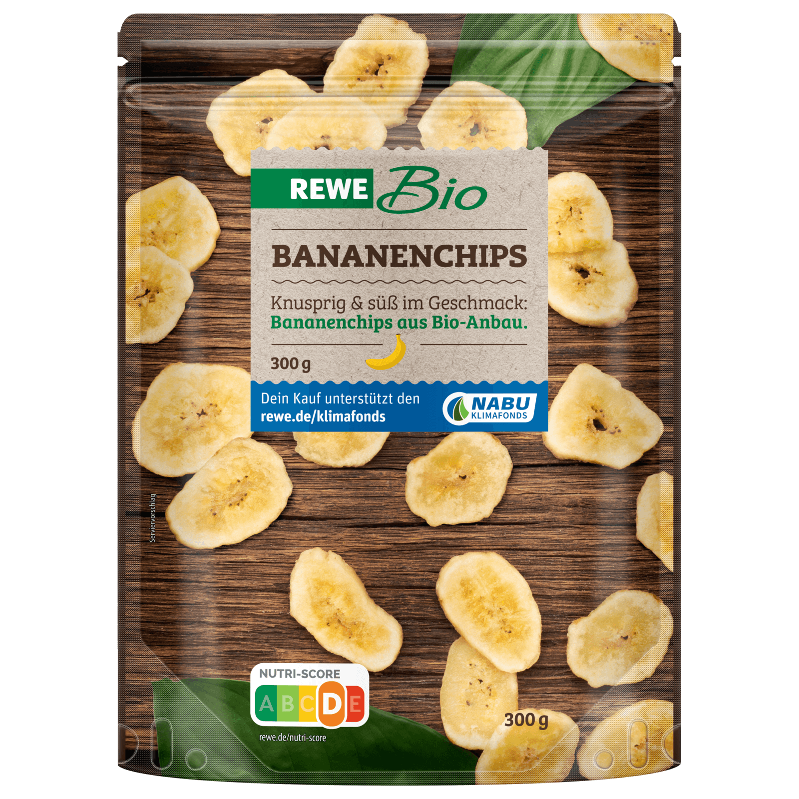 REWE Bio Bananenchips gesüßt 300g