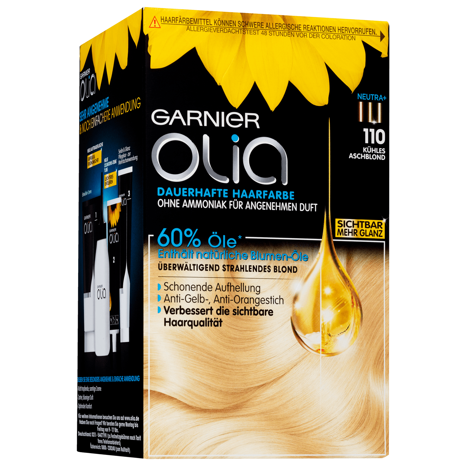 Garnier Olia Dauerhafte Haarfarbe 110 kühles aschblond bei REWE online  bestellen!