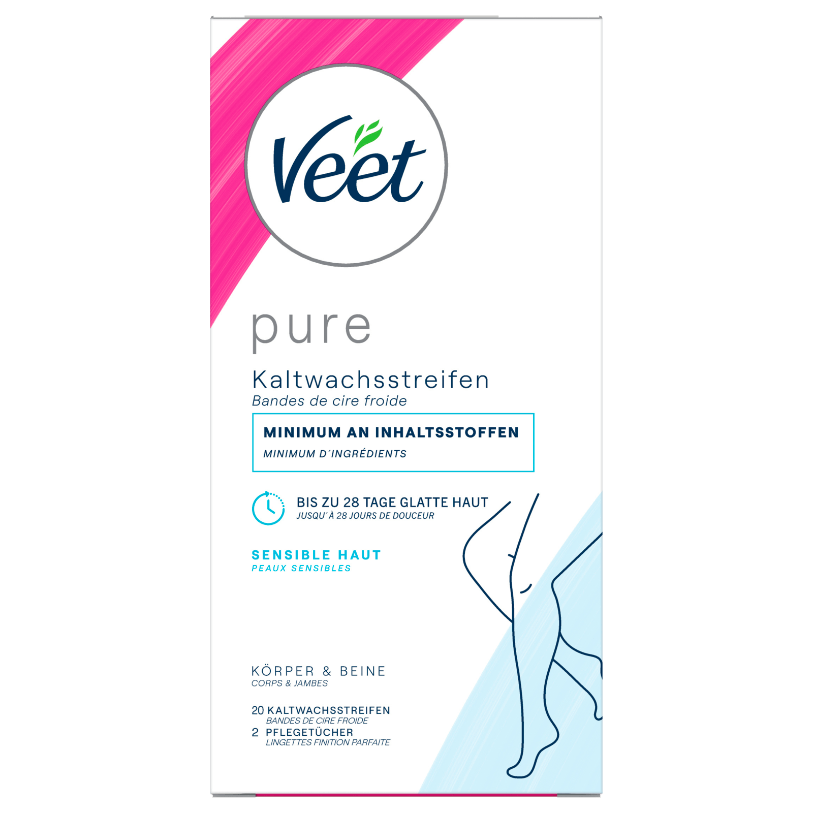 Veet Pure 20 REWE Sensible Kaltwachsstreifen & Stück Haut online bestellen! Beine bei Körper