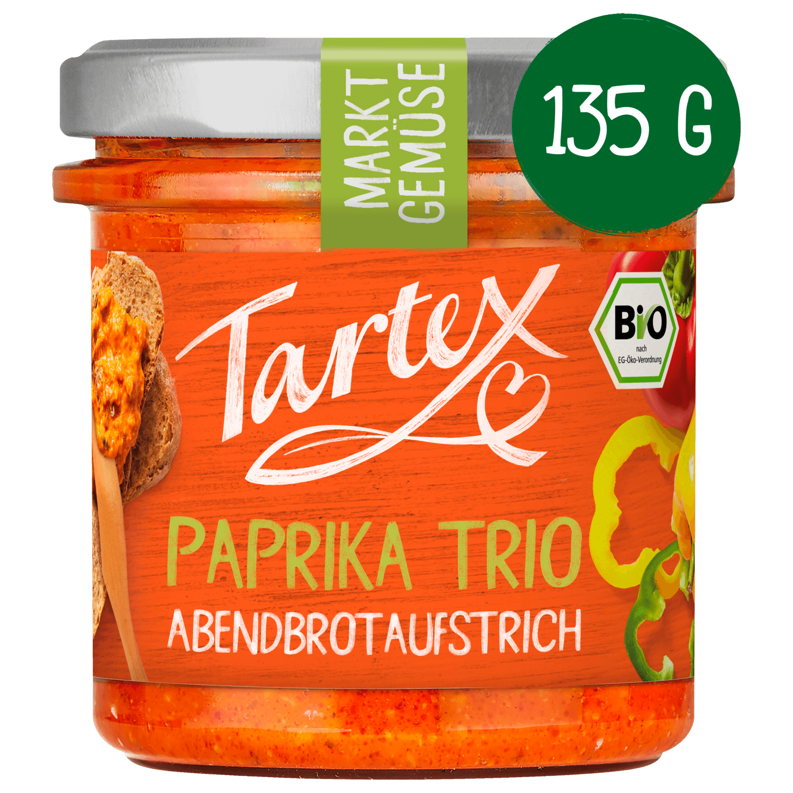 Tartex Bio Brotaufstrich Paprika Trio 135g