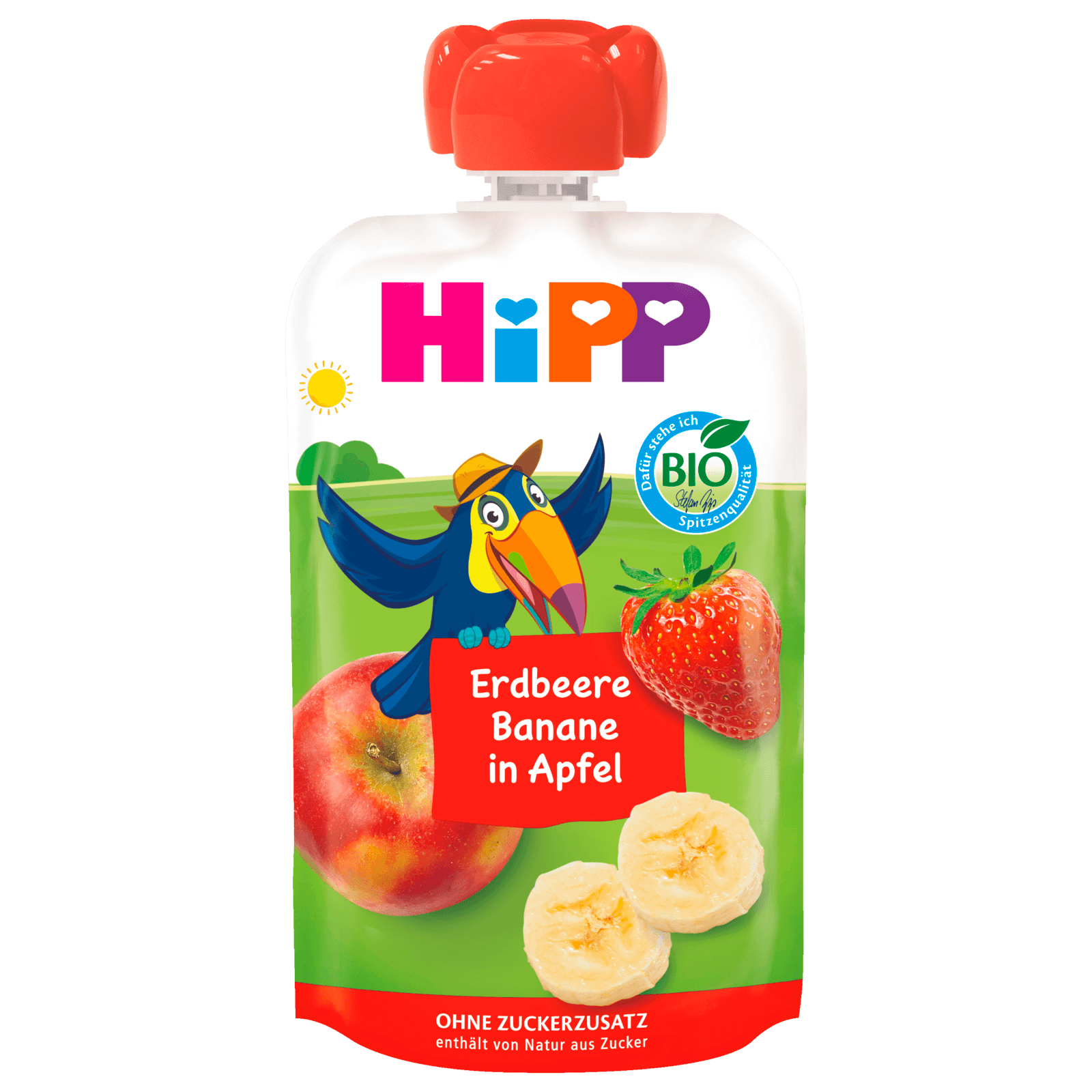 Hipp Hippis Ferdi Frosch Bio Erdbeer-Banane in Apfel 100g