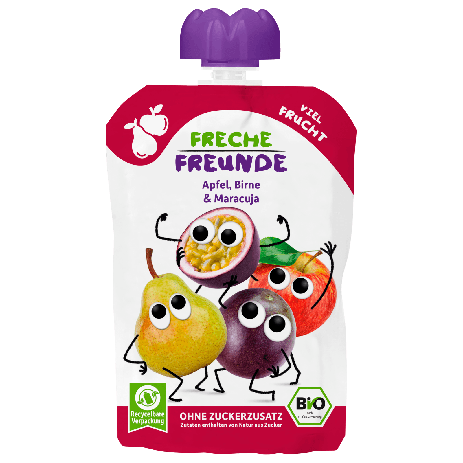 Erdbär Freche Freunde Bio Apfel, Birne & Passionsfrucht 100g